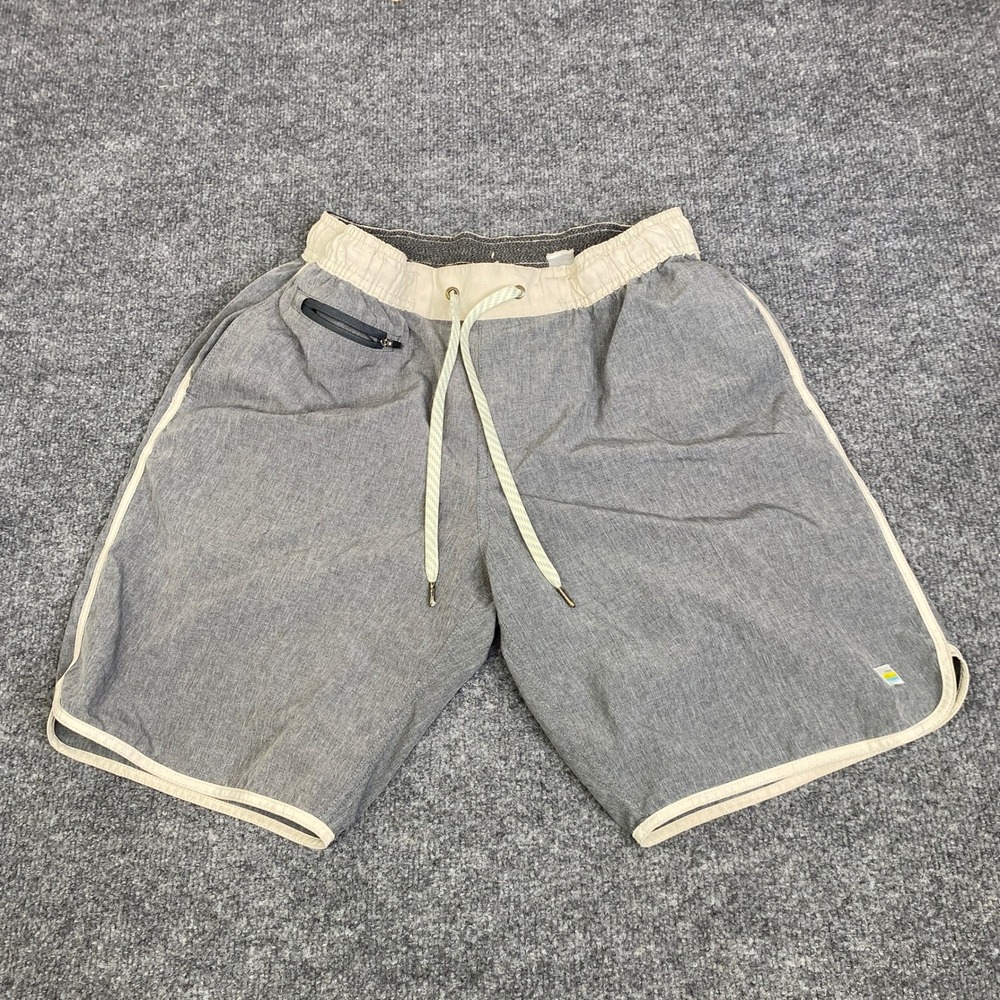 Vuori Banks Shorts Mens Grey Heather Athletic Training Yoga Board Shorts Large